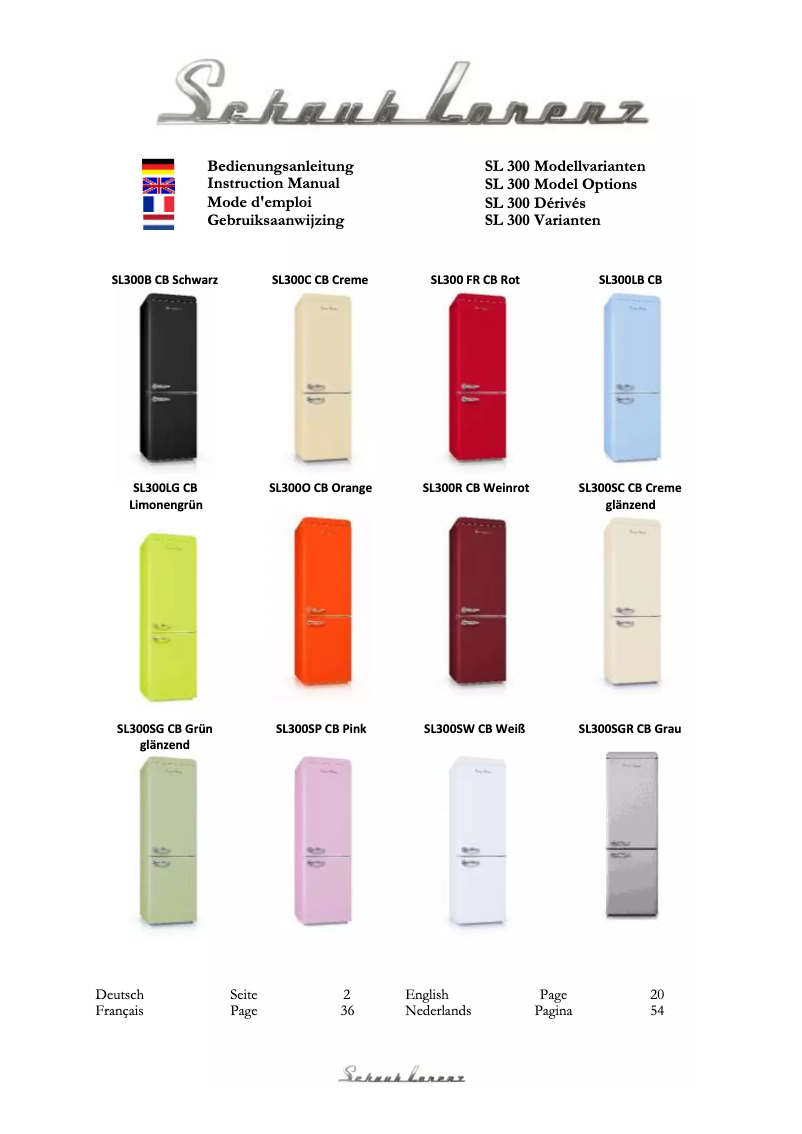 Image de la première page du manuel de l'appareil SL300LG CB