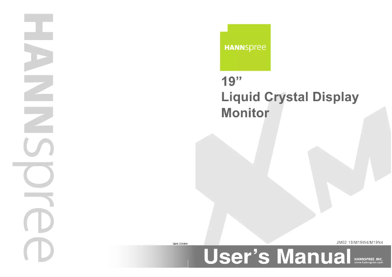 Page 1 de la notice Manuel utilisateur Hanns.G LM08-19ED-000G