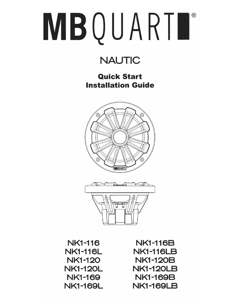 Page n°1 - Manuel utilisateur MB Quart NK1-169