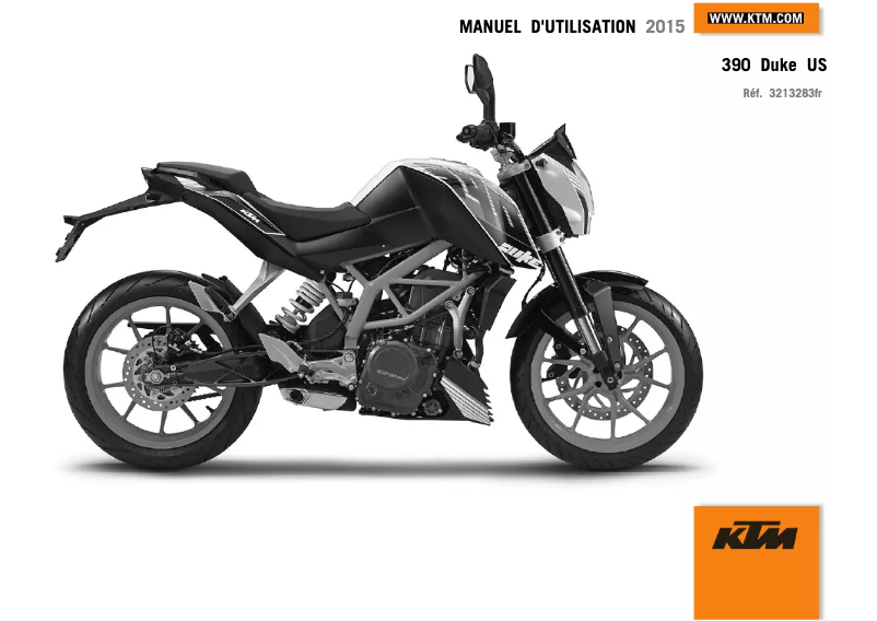 Page 1 de la notice Manuel utilisateur KTM 390 Duke (2015)
