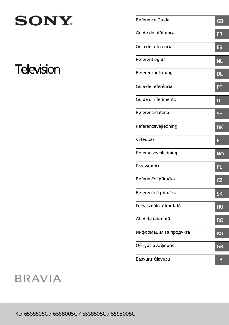 Page 1 de la notice Manuel utilisateur Sony Bravia KD-65S8005C