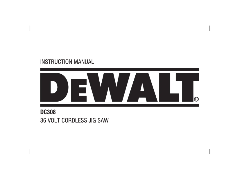 Page 1 de la notice Manuel utilisateur DeWalt DC308