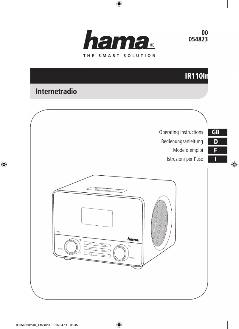 Page 1 de la notice Manuel utilisateur Hama IR110