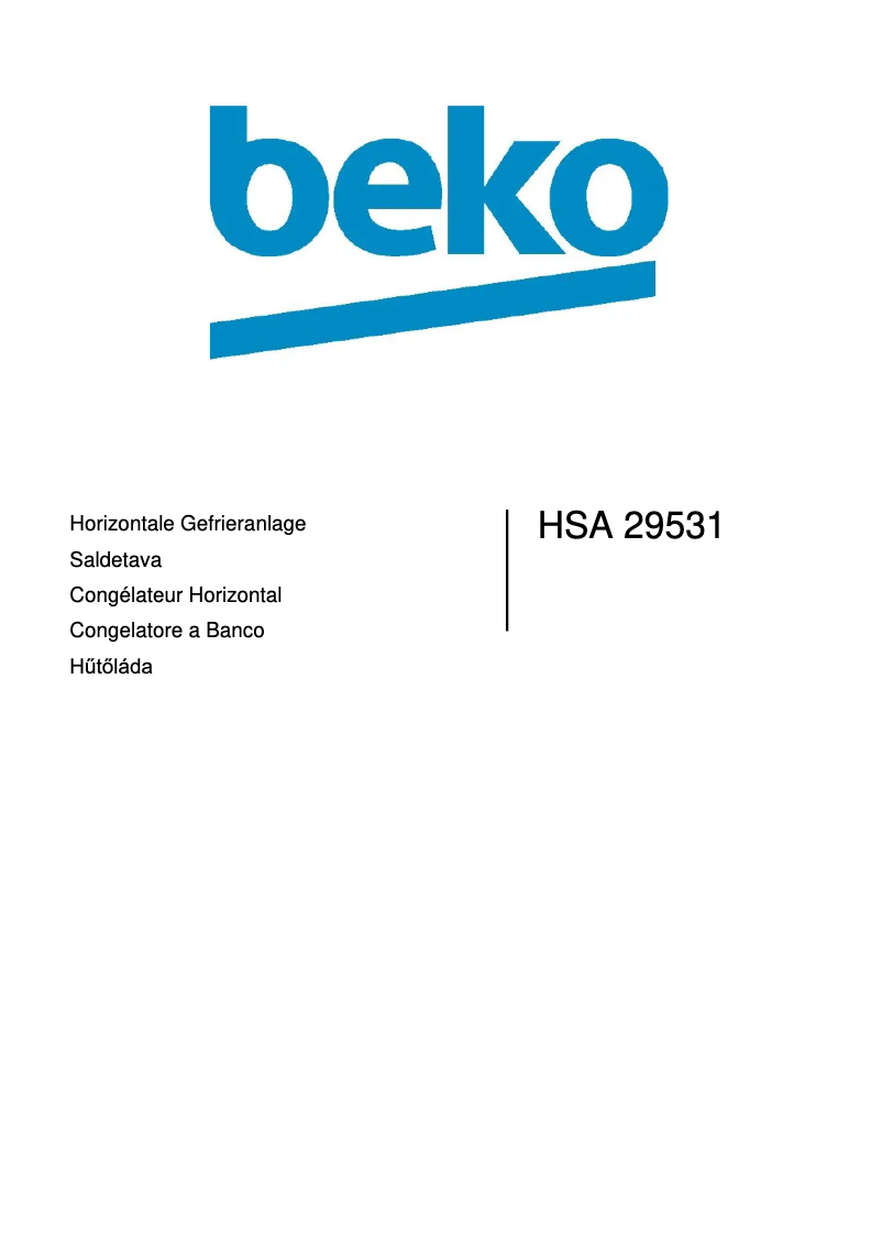 Page 1 de la notice Manuel utilisateur Beko HSA 29531