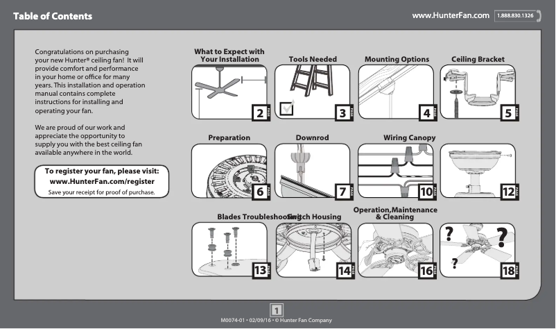 Página 1 del manual Manual de usuario Hunter Royal Oak 54017