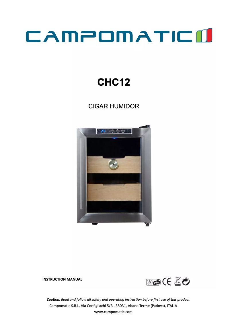 Page 1 de la notice Manuel utilisateur Campomatic CHC12