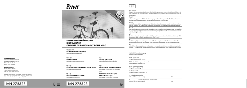 Page 1 de la notice Manuel utilisateur Crivit IAN 278523