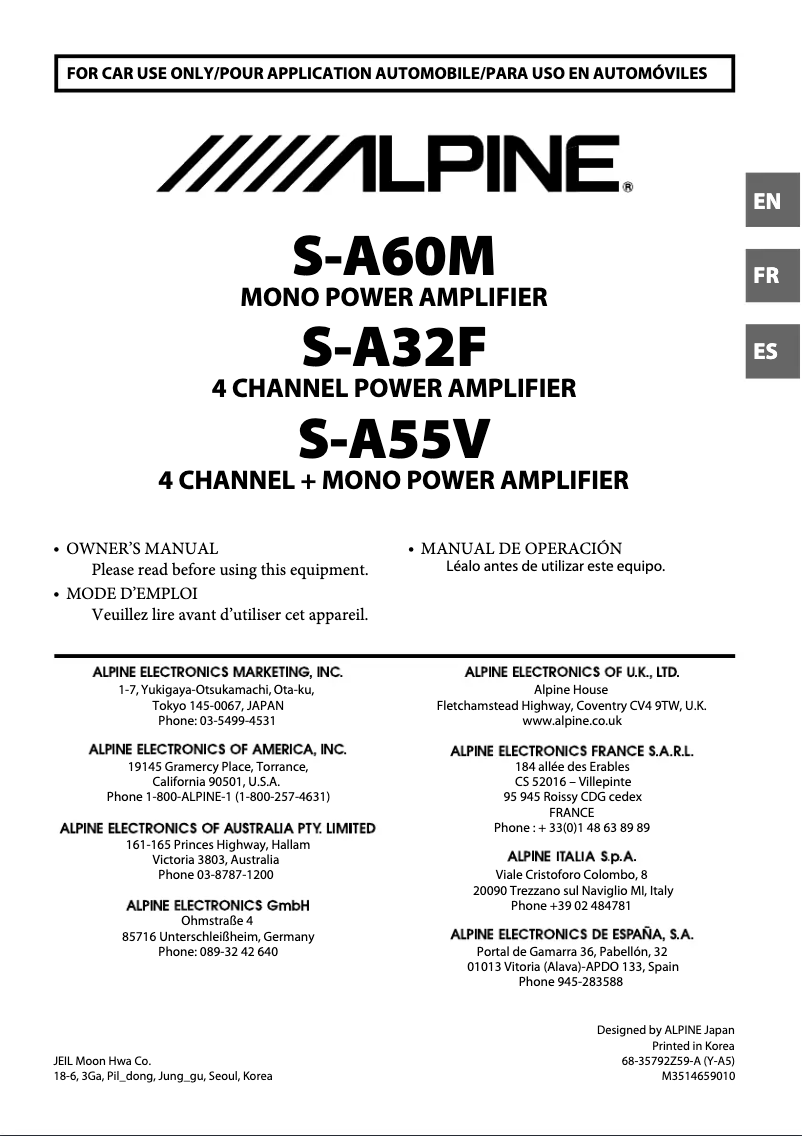 Image de la première page du manuel de l'appareil S-A55V