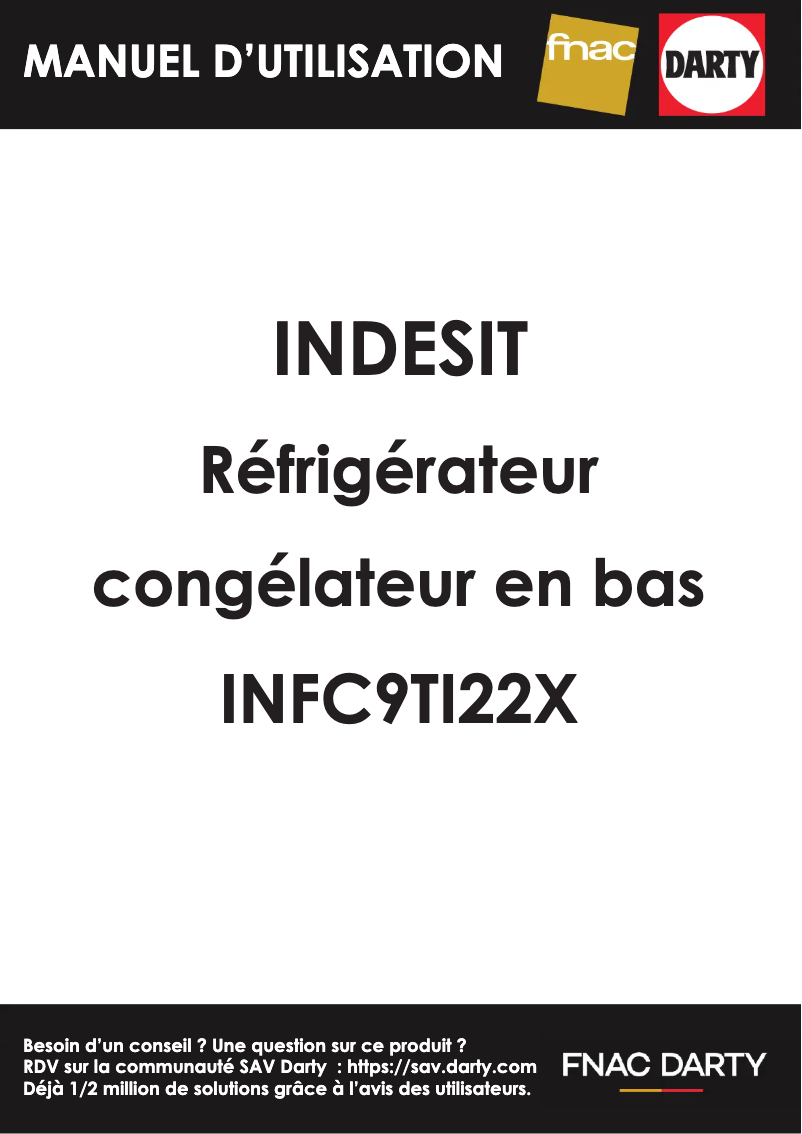 Image de la première page du manuel de l'appareil INFC9 TI22X