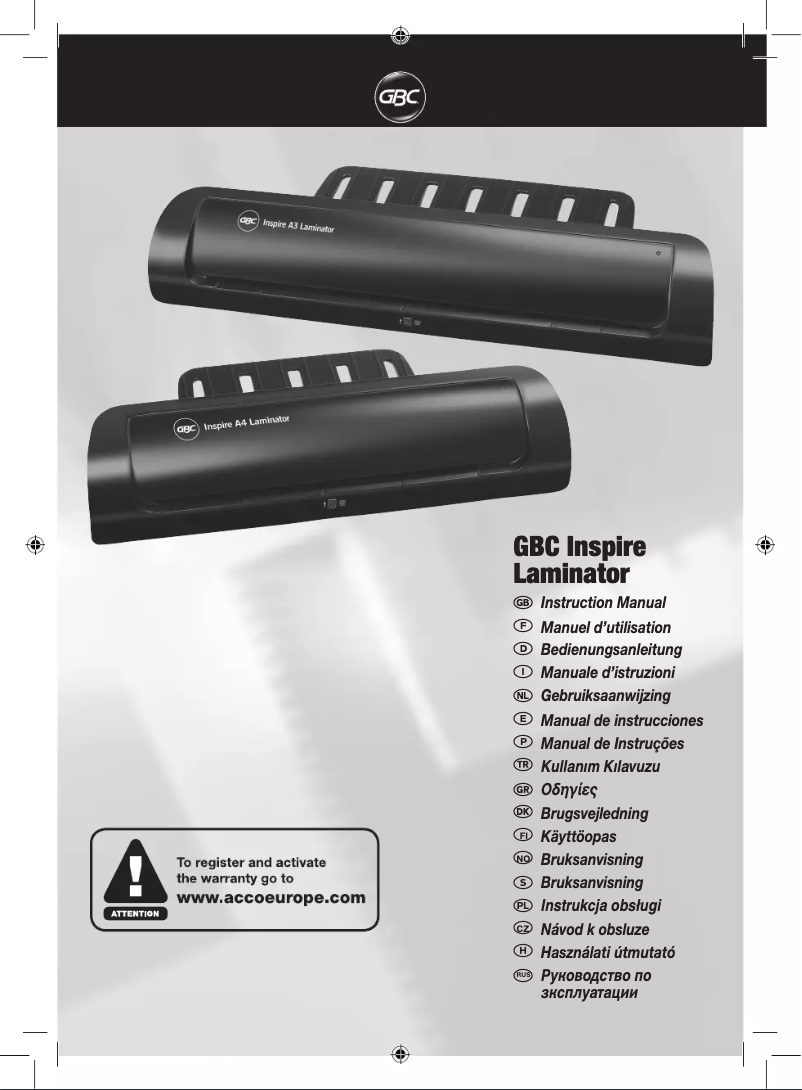 Page n°1 - Manuel utilisateur GBC HeatSeal Inspire