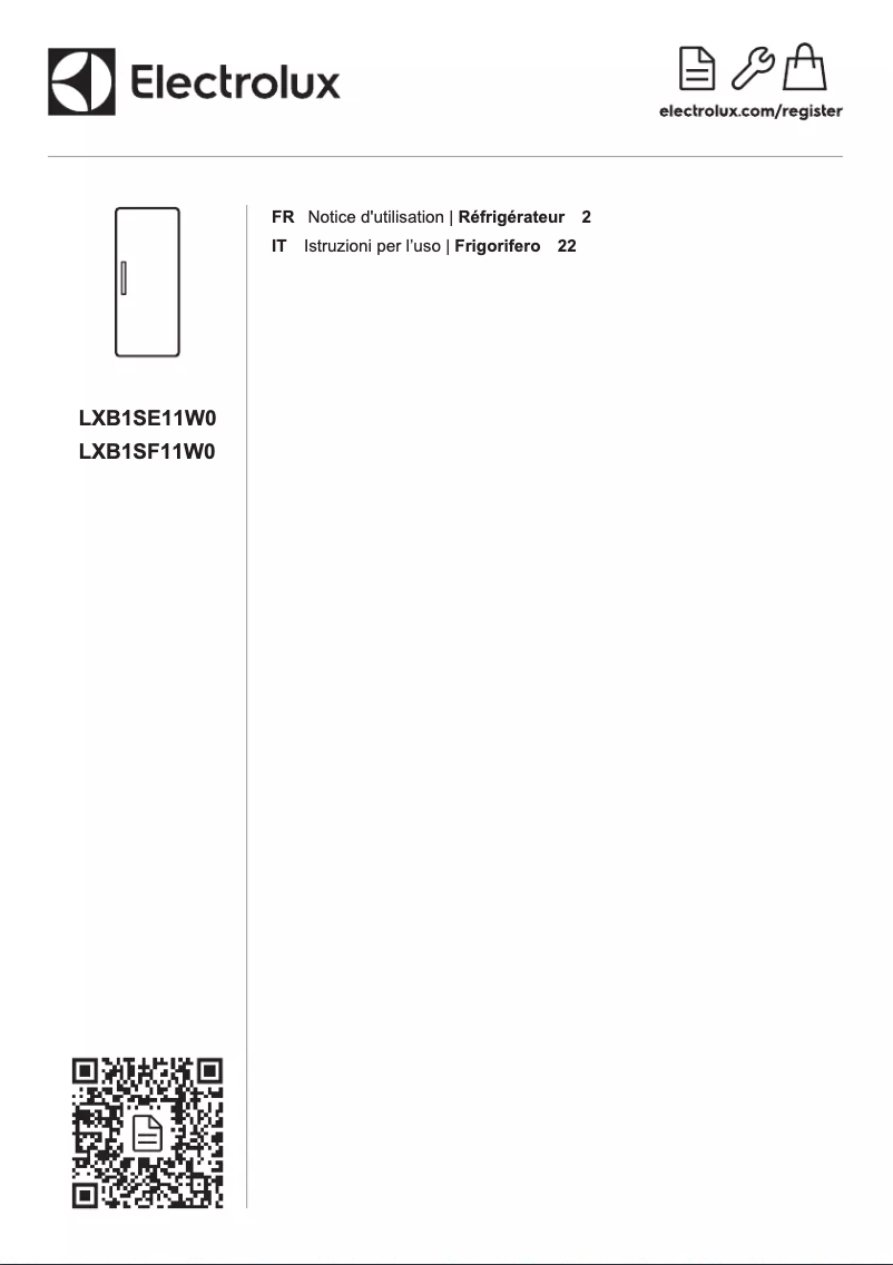Page n°1 - Manuel utilisateur Electrolux LXB1SF11W0