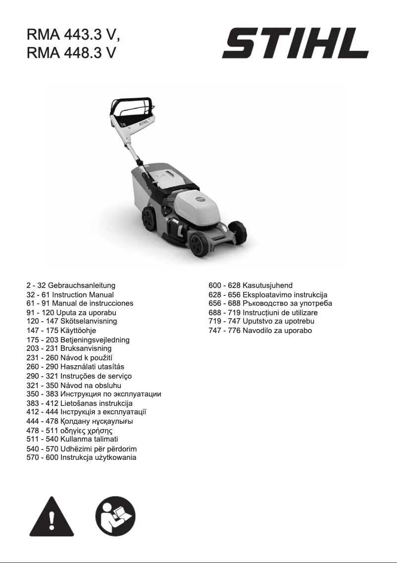 Page 1 de la notice Manuel utilisateur Stihl RMA 443