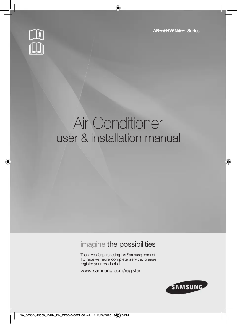 Image de la première page du manuel de l'appareil AR12HV5NBWKNMD