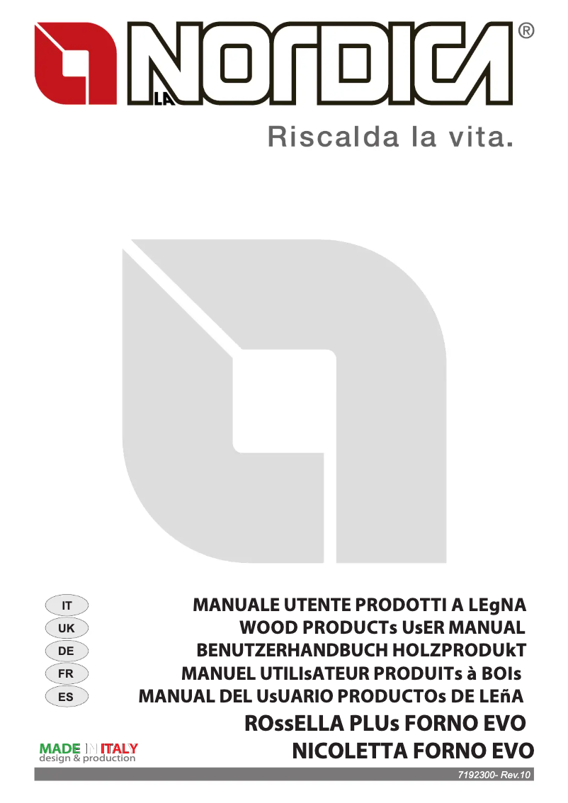 Imagen de la primera página del manual del dispositivo Rossella Plus Forno EVO