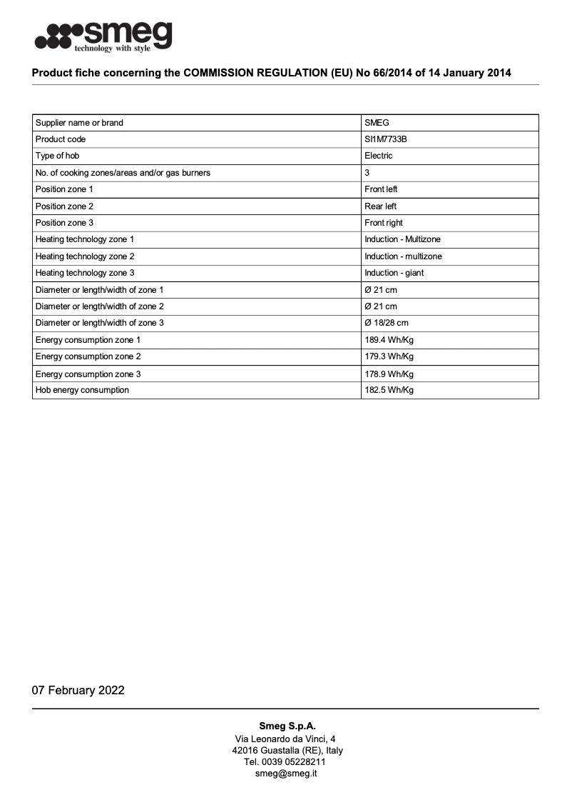 Page n°1 - Brochure Smeg SI1M7733B