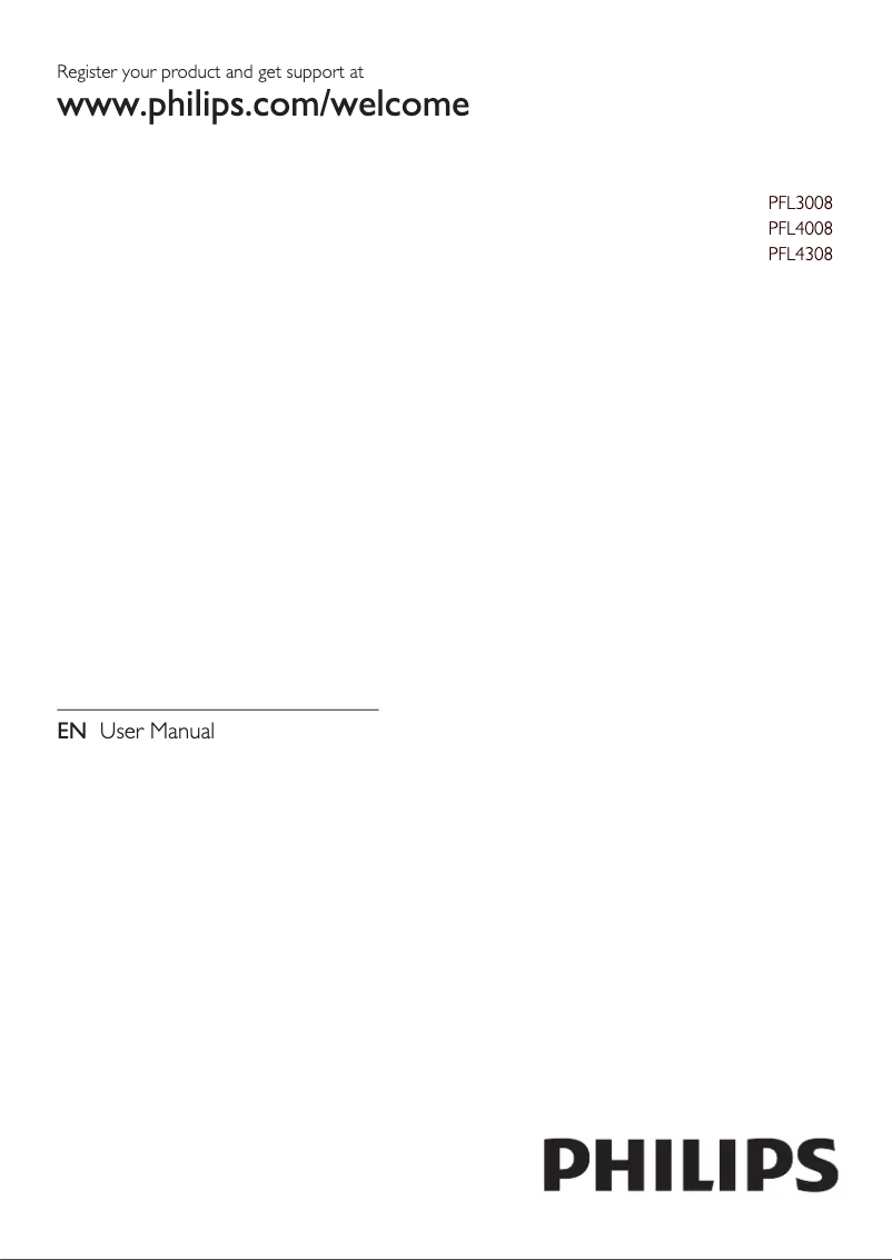 Page 1 of the manual User Manual Philips PFL3008