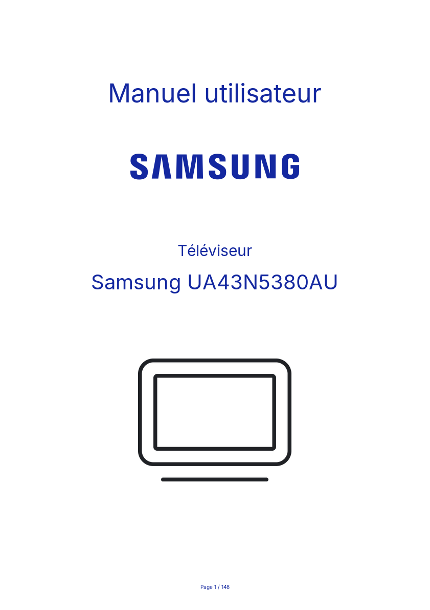 Image de la première page du manuel de l'appareil UA43N5380AU