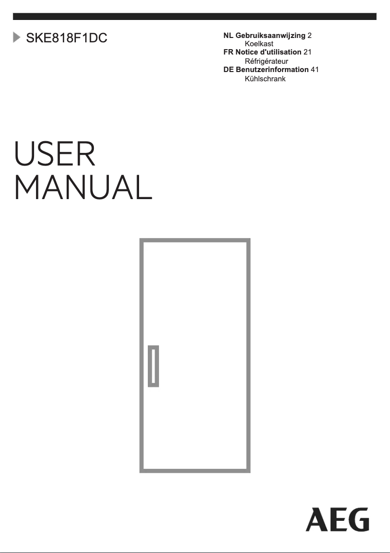 Page n°1 - Manuel utilisateur AEG SKE818F1DC