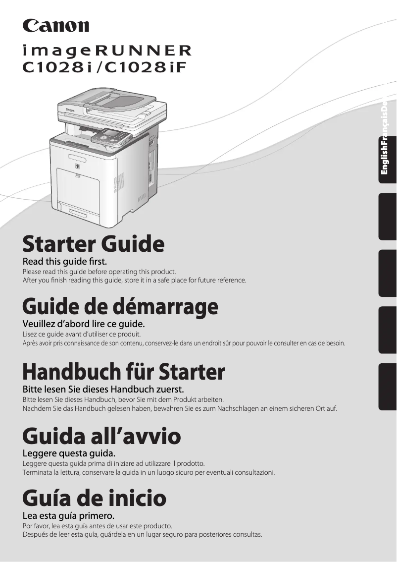 Page 1 de la notice Manuel utilisateur Canon imageRUNNER C1028iF