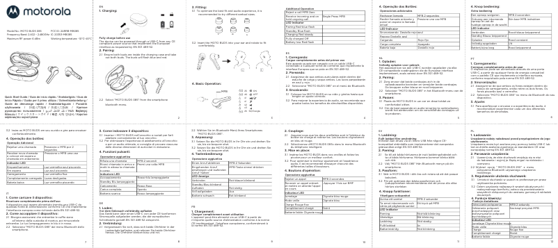 Page 1 de la notice Manuel utilisateur Motorola Moto Buds 085
