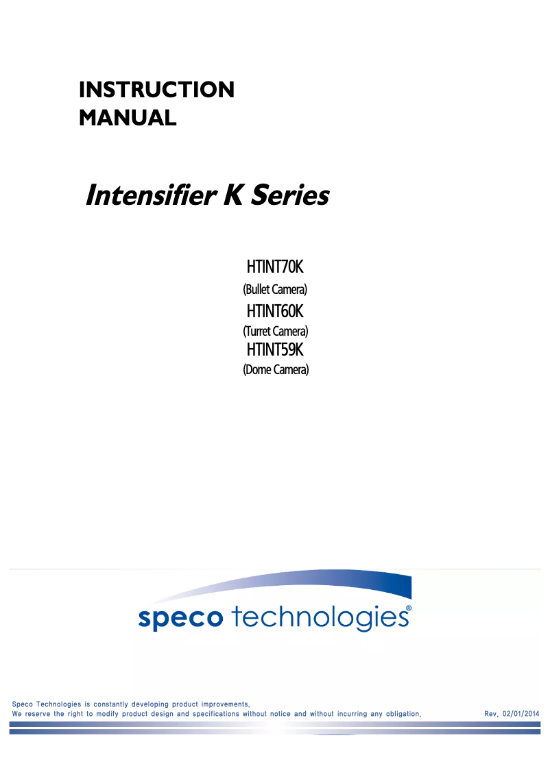 Image de la première page du manuel de l'appareil Intensifier K Glacier HTINTB8GK