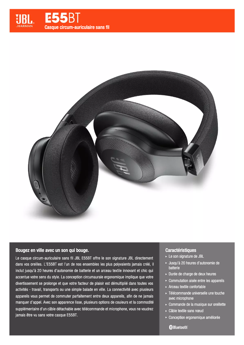 Image de la première page du manuel de l'appareil E55BT