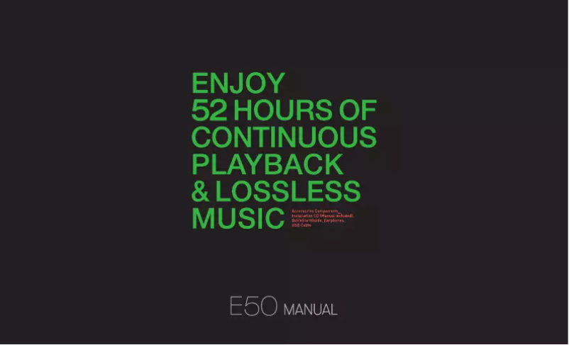 Image de la première page du manuel de l'appareil E50