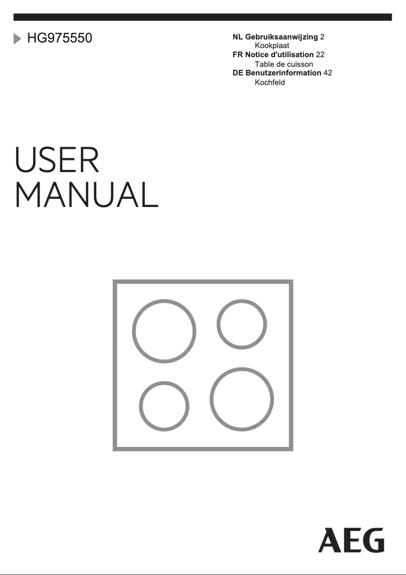 Page n°1 - Manuel utilisateur AEG HG975550