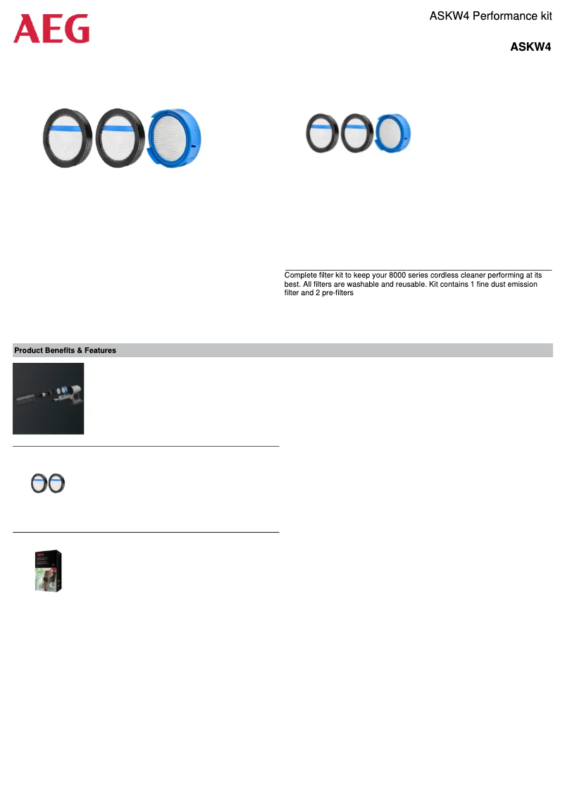 Page n°1 - Manuel utilisateur AEG ASKW4