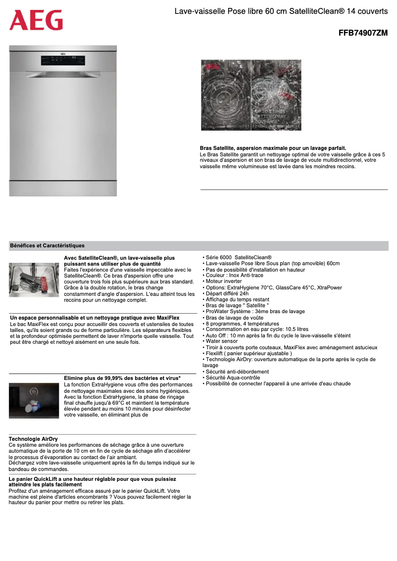 Image de la première page du manuel de l'appareil FFB74907ZM