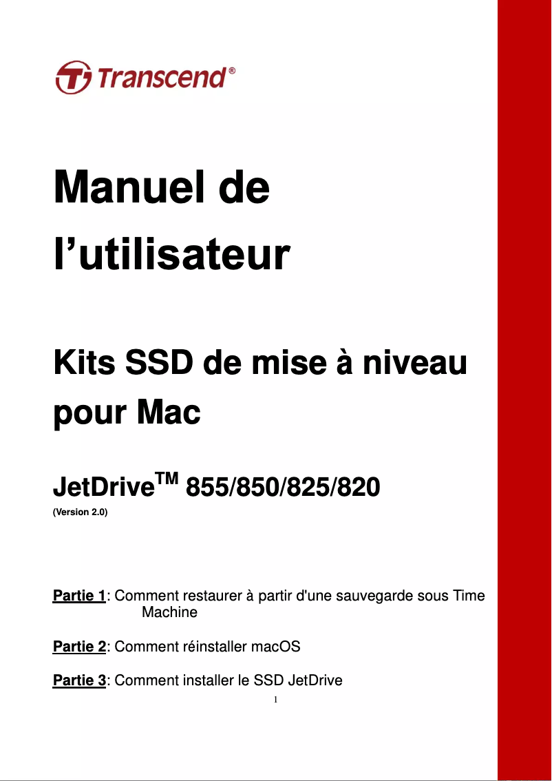 Image de la première page du manuel de l'appareil JetDrive 855