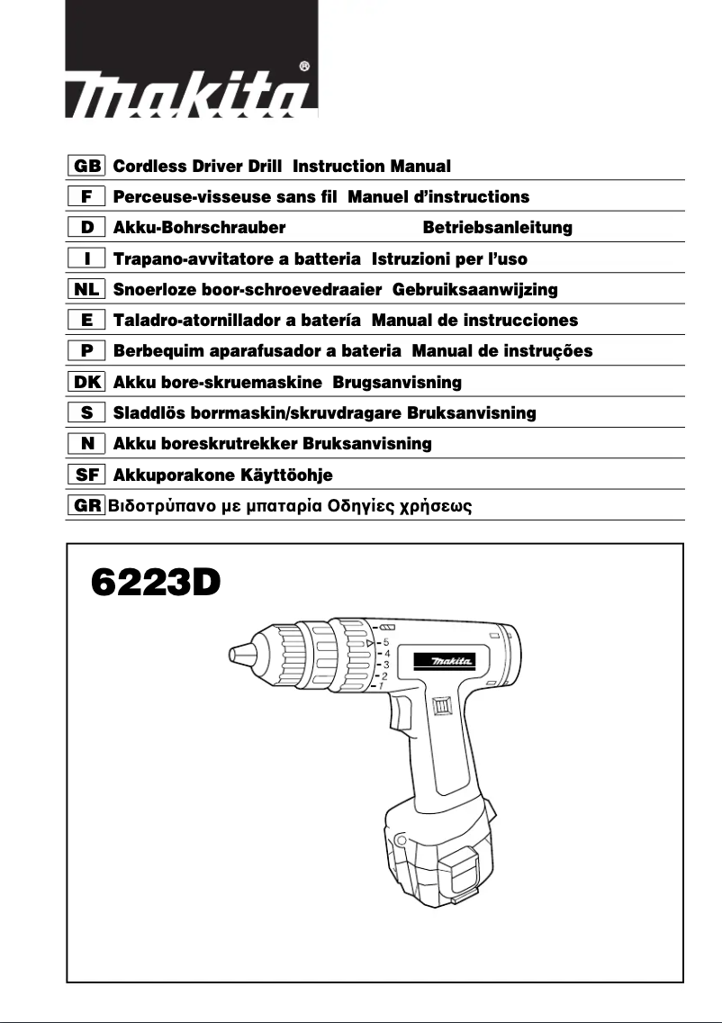 Page 1 de la notice Manuel utilisateur Makita 6223D