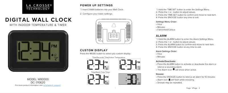 Image de la première page du manuel de l'appareil W80000