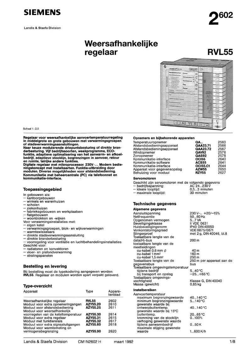 Page n°1 - Manuel utilisateur Siemens RVL55