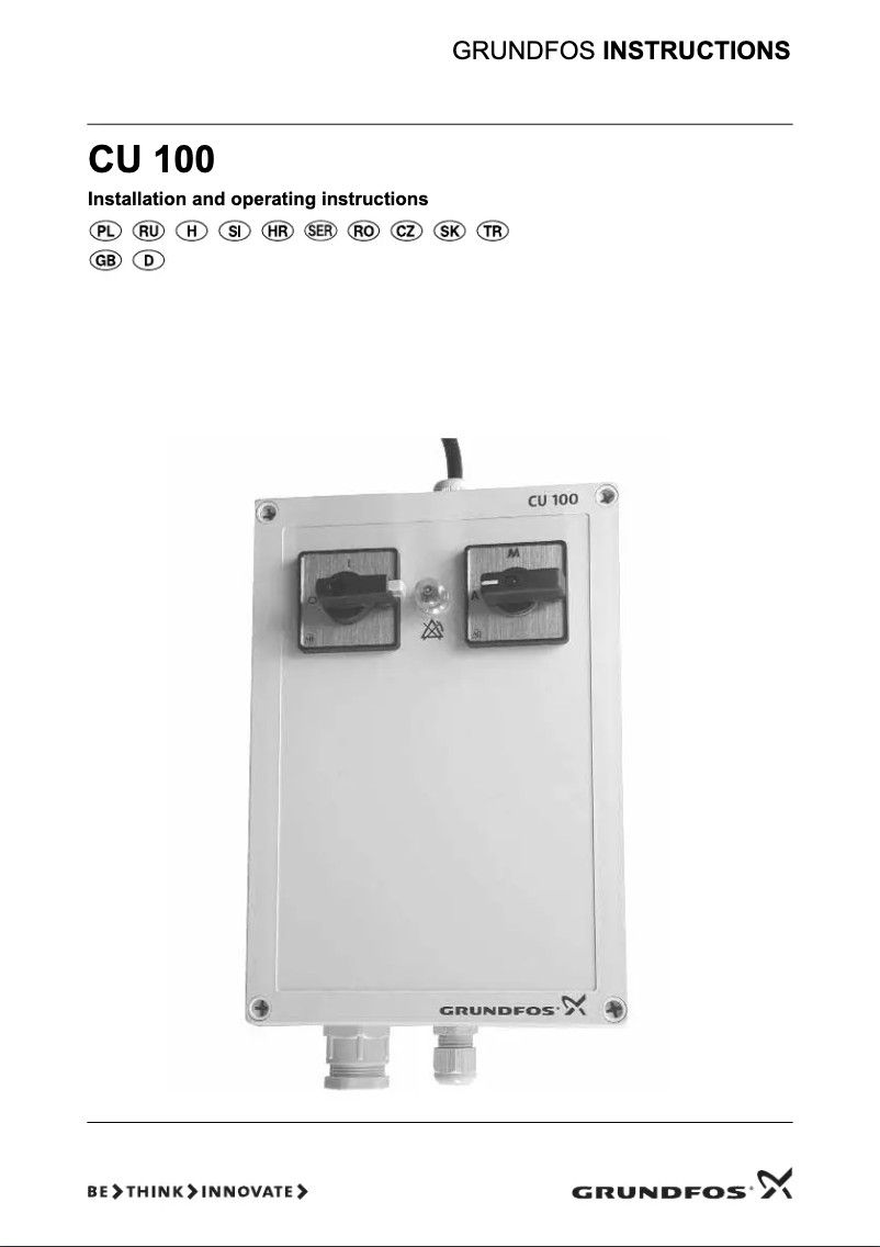 Page 1 de la notice Manuel utilisateur Grundfos CU 100