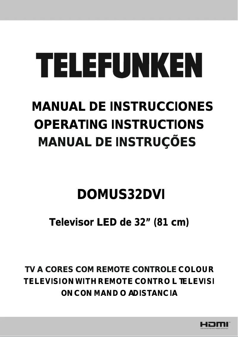 Page n°1 - Manuel utilisateur Telefunken DOMUS32DVI