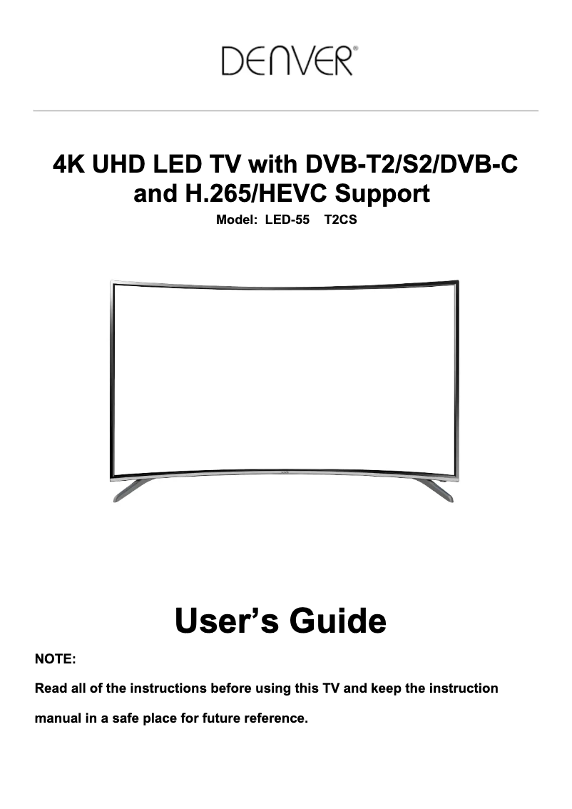 Page 1 de la notice Manuel utilisateur Denver LED-5570T2CS