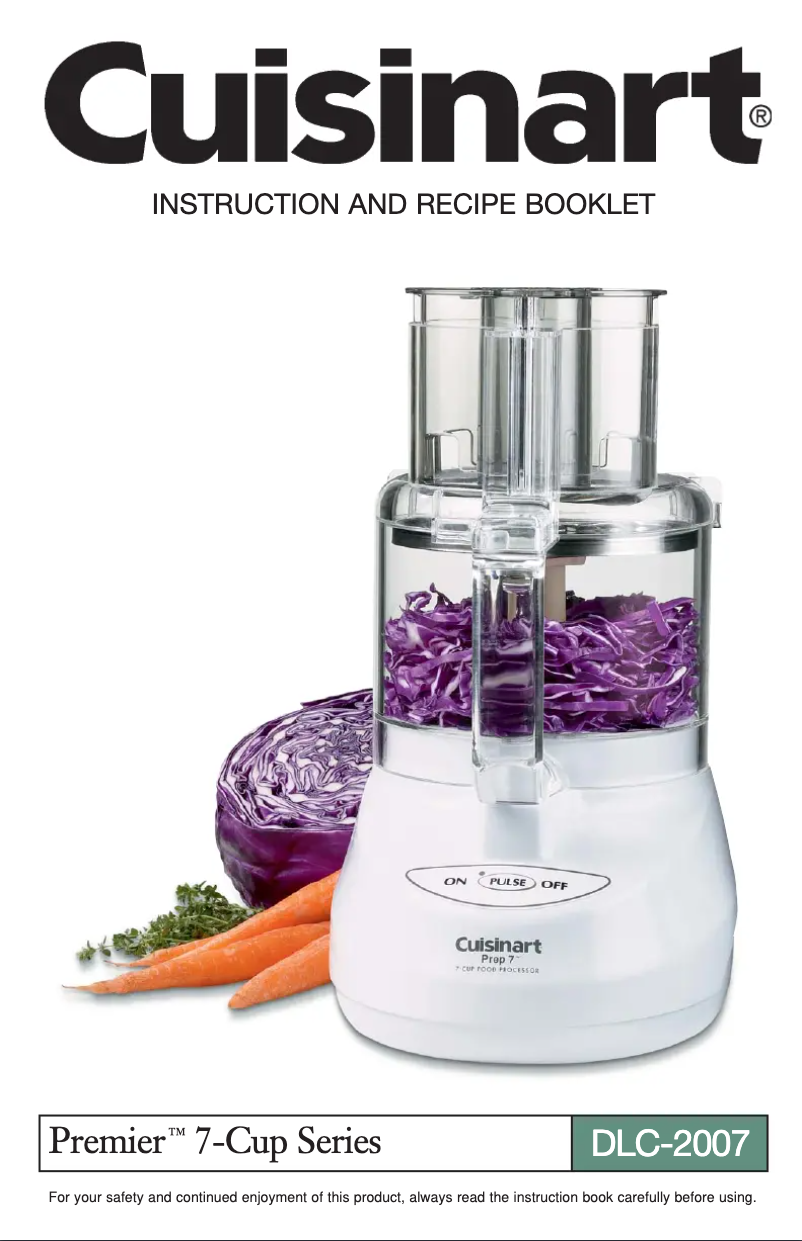 Page n°1 - Manuel utilisateur Cuisinart Premier DLC-2007