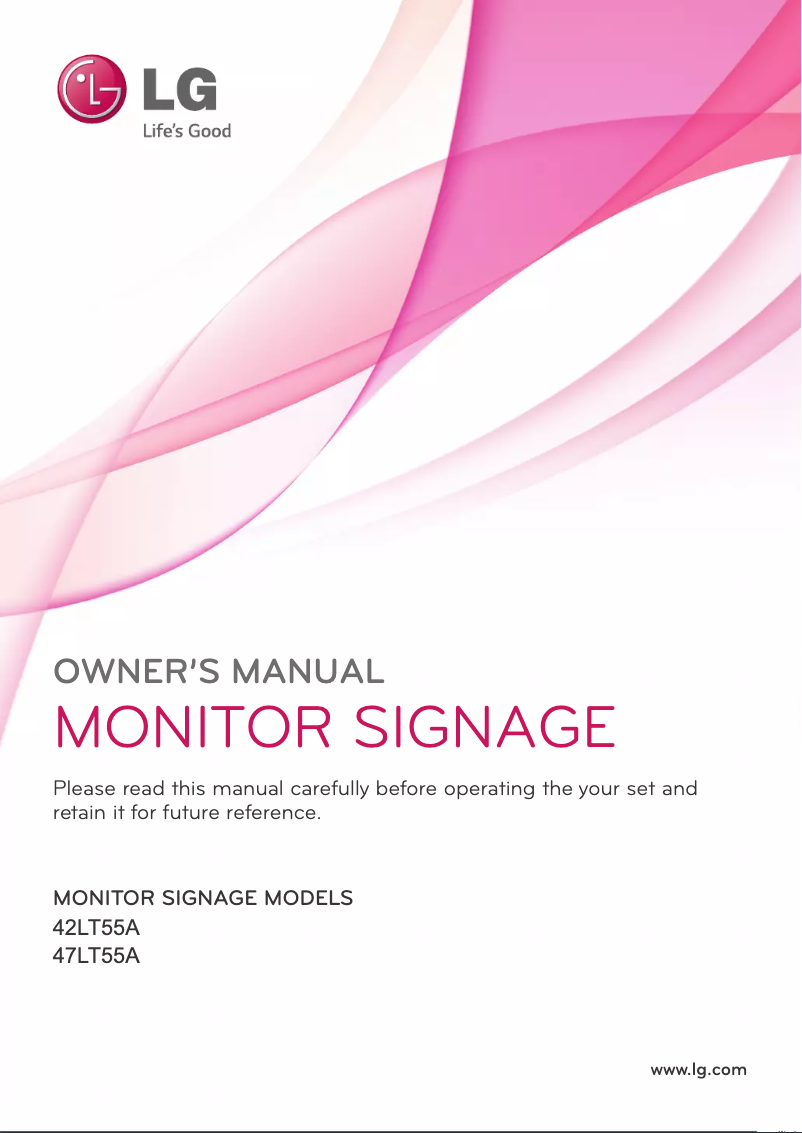 Page 1 de la notice Manuel utilisateur LG 42LT55A