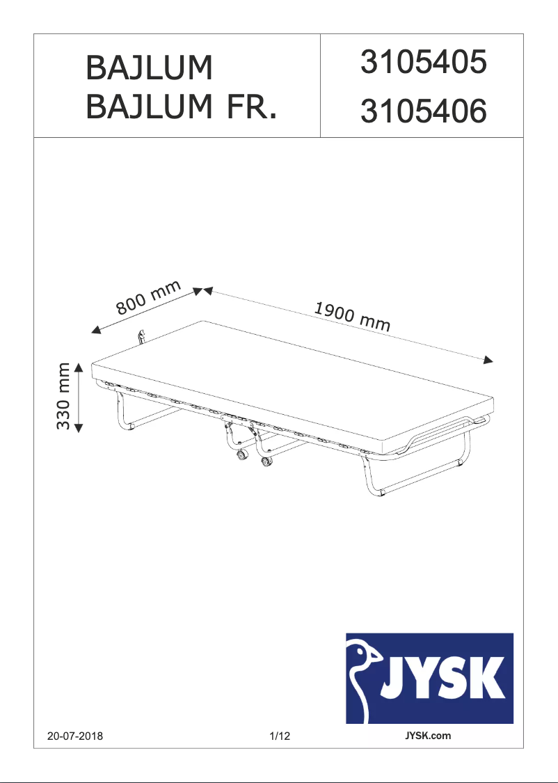 Page 1 of the manual User Manual JYSK Bajlum