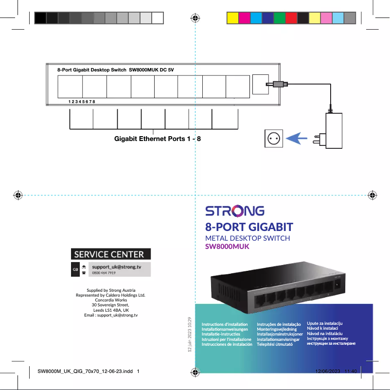 Page 1 de la notice Manuel utilisateur Strong SW8000MUK