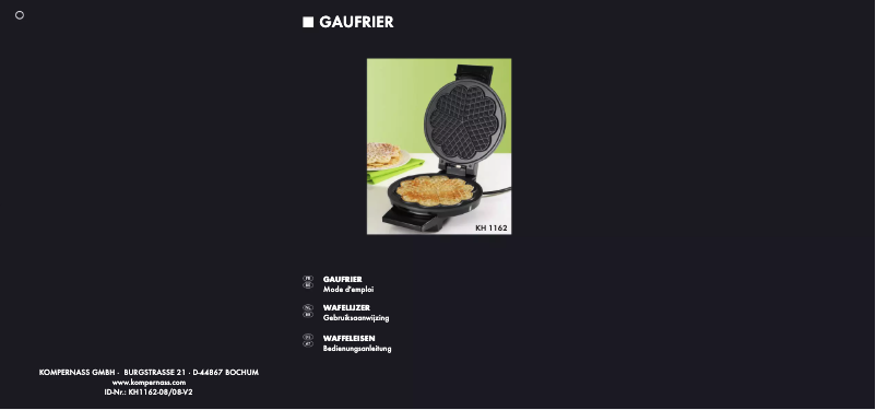 Image de la première page du manuel de l'appareil KH 1162