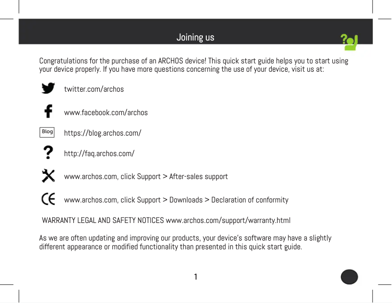Image de la première page du manuel de l'appareil Junior Tab