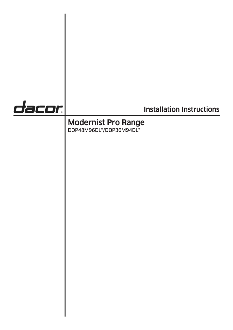 Page 1 de la notice Guide d'installation Dacor Modernist Pro DOP36M94DLM