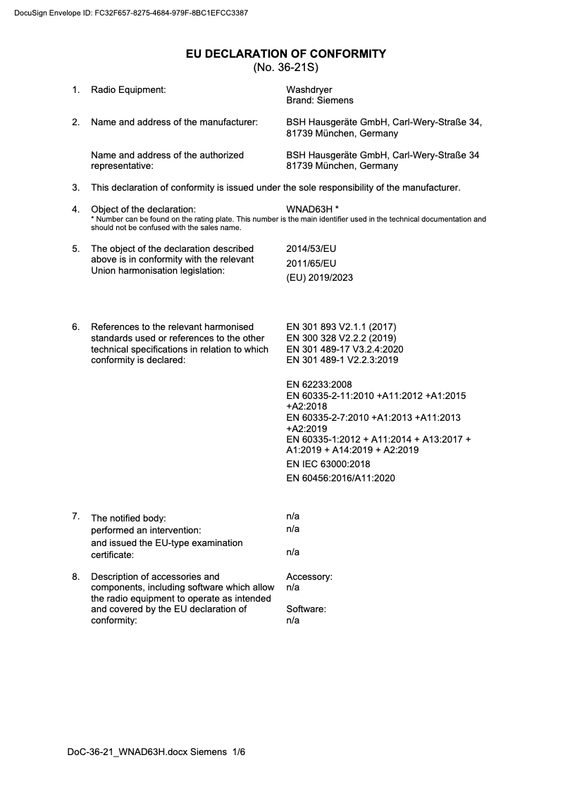 Page n°1 - Mode d'emploi Siemens WD4HU541DN