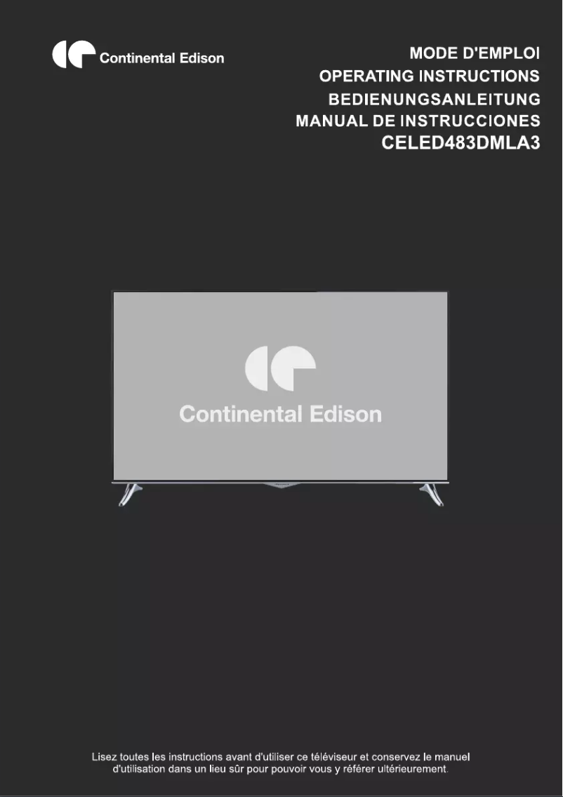 Page 1 de la notice Manuel utilisateur Continental Edison CELED483DMLA3