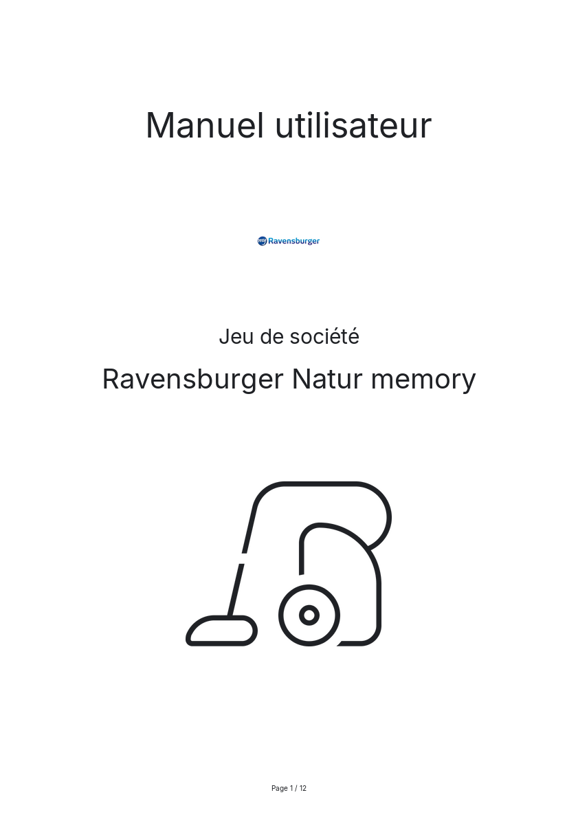 Page n°1 - Manuel utilisateur Ravensburger Natur memory