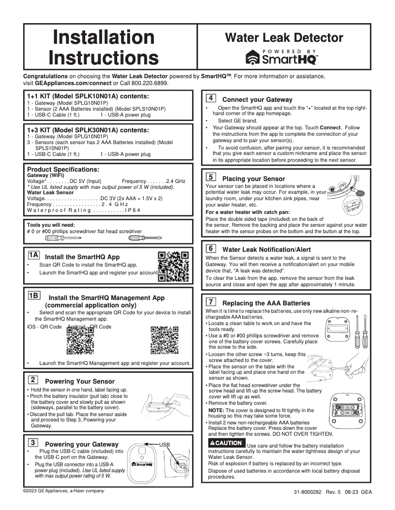 Image de la première page du manuel de l'appareil SPLK30N01A