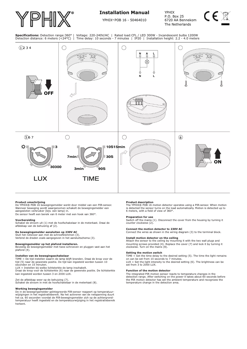 Page n°1 - Manuel utilisateur Yphix IP20
