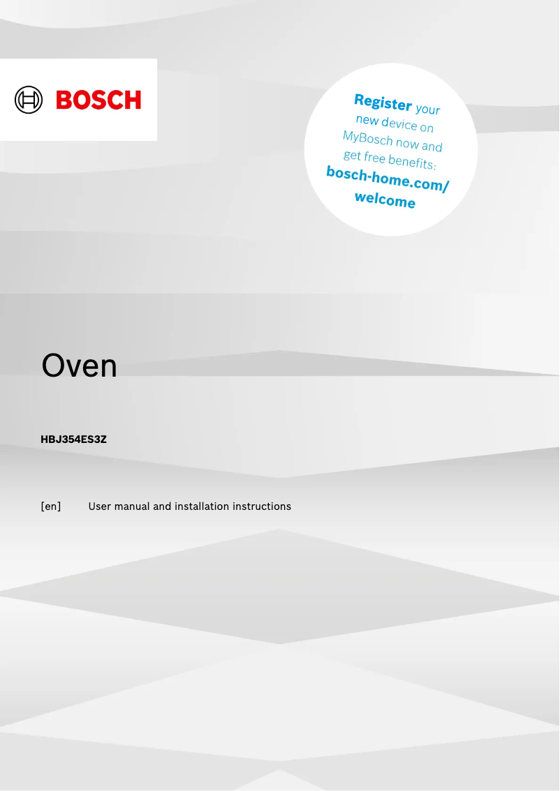 Page 1 de la notice Guide d'installation Bosch HBJ354ES3Z